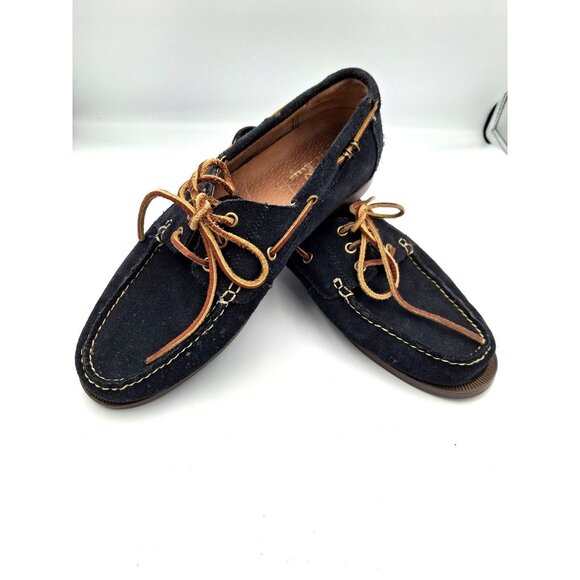 Polo Ralph Lauren Other - Polo Ralph Lauren Navy Suede Boat Shoes Mens Size 10 Moc Toe Casual Deck Shoes